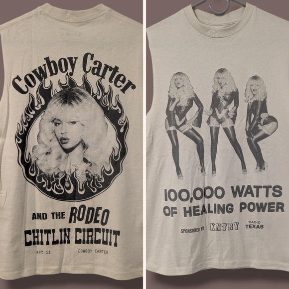 Beyonce Cowboy Carter Tour Healing Power Limited Edition Sleeveless T-Shirt SM - Picture 1 of 10